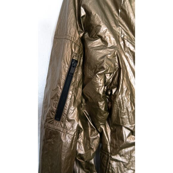 CARBON 38 Metallic Bronze Gold Crinkle Track Jacket Lace String Back NWT SMALL - Picture 11 of 14